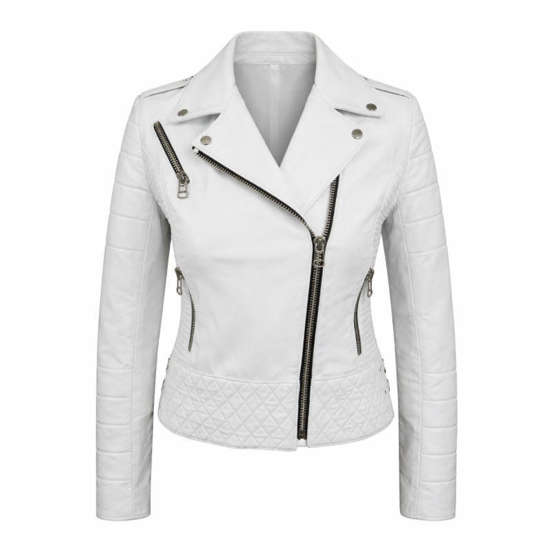 Jaqueta de Couro Branca Ref. 557