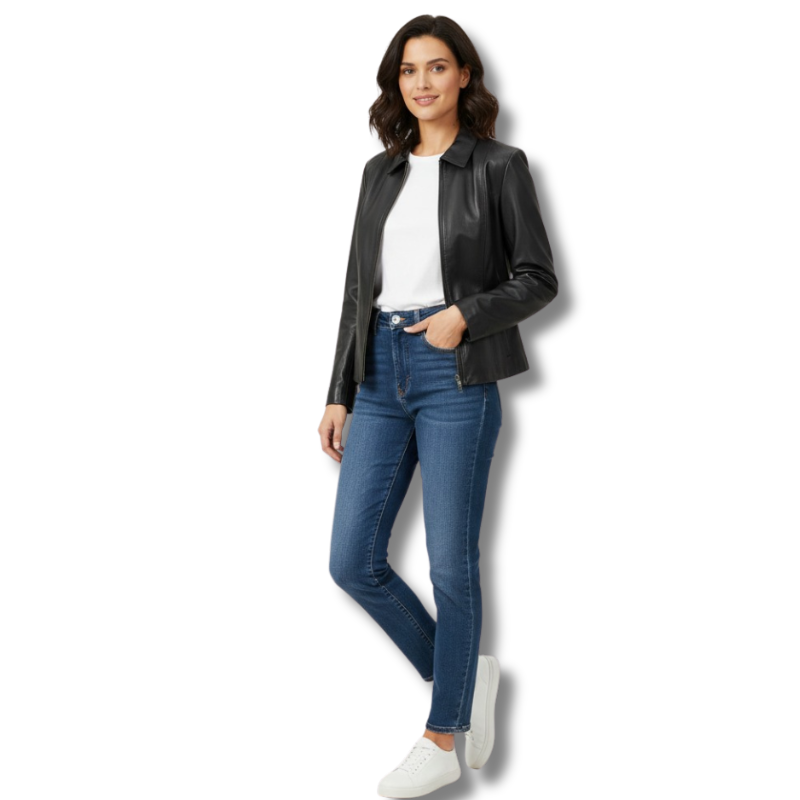 Jaqueta de Couro Feminina Spencer Ref.150