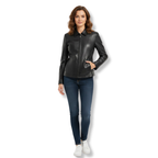 Jaqueta de Couro Feminina Spencer Ref.150