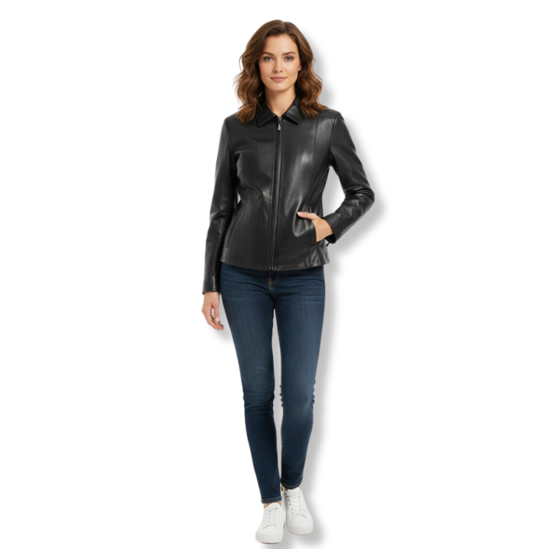 Jaqueta de Couro Feminina Spencer Ref.150