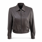 Jaqueta de Couro Bomber Curta Ref 153