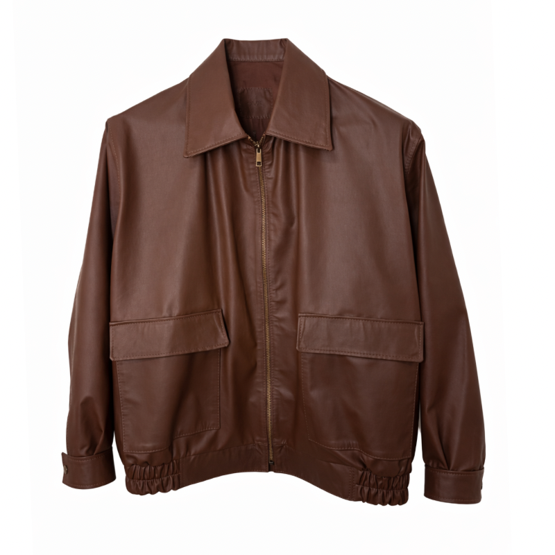 Jaqueta de Couro Bomber OVER Ref. 921