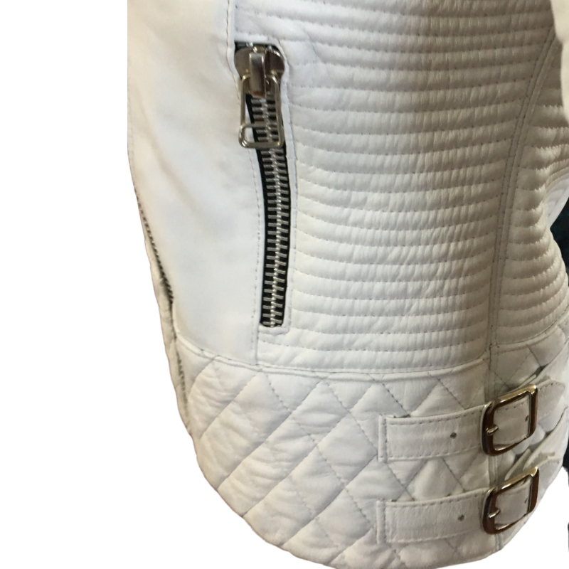 Jaqueta de Couro Branca Ref. 557