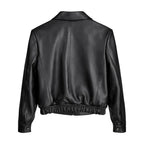 Jaqueta de Couro Bomber Curta Ref 153