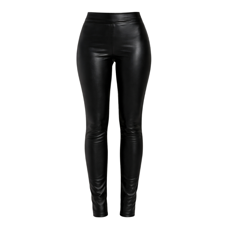 Calça OMK Couro Skinny com Tecido Ref 334