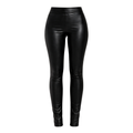 Calça OMK Couro Skinny com Tecido Ref 334