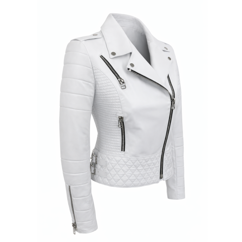 Jaqueta de Couro Branca Ref. 557