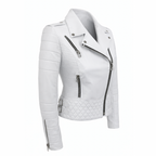 Jaqueta de Couro Branca Ref. 557
