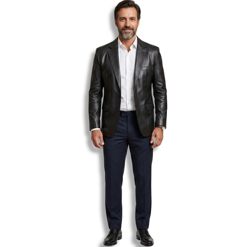 Blazer em Couro Slim Ref. 607