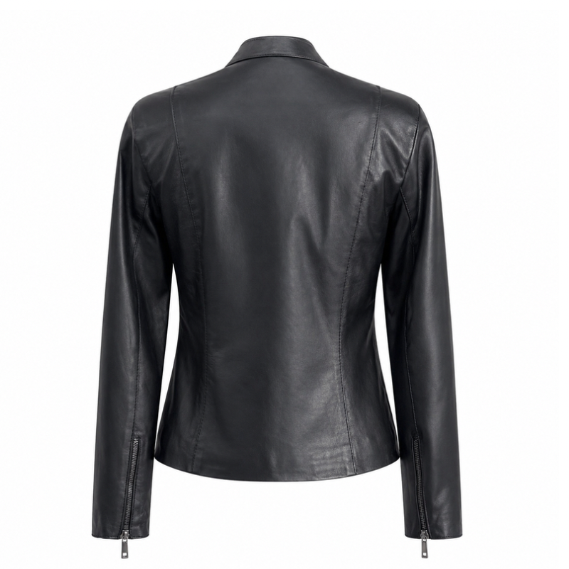 Chaqueta de cuero de motorista para mujer Chaqueta de cuero de motorista para mujer 185