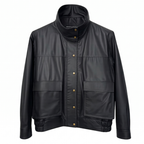 Jaqueta Bomber Couro Gola Alta Ref 922