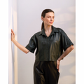 Camisa Cropped de Piel Manga Corta Ref 369