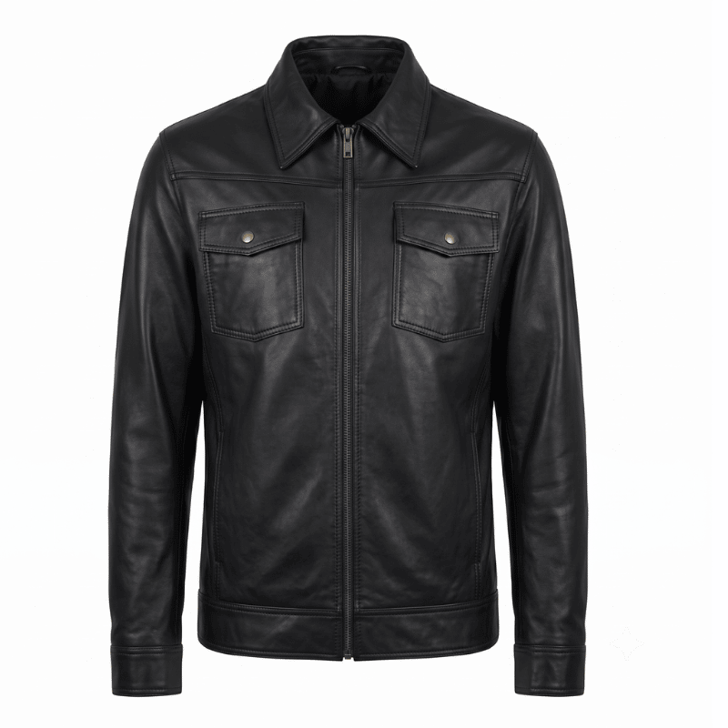 Jaqueta de Couro Masculina Slim Ref 788