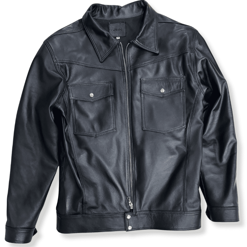 Jaqueta de Couro Masculina Slim Ref 788
