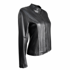 Chaqueta de cuero de motorista para mujer Chaqueta de cuero de motorista para mujer 185