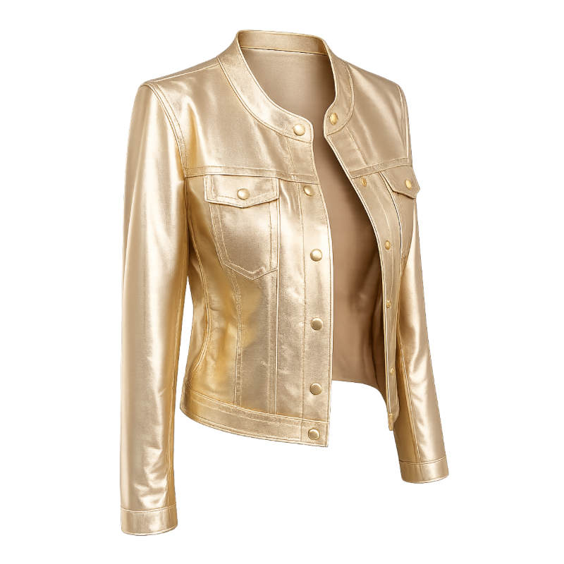 Chaqueta de Cuero Metalizada Ref. 933