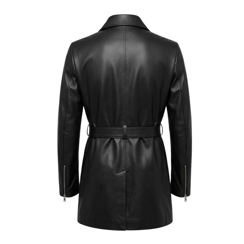 Sobretudo em Couro Masculino Ref.611