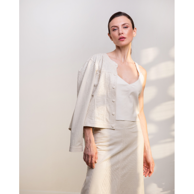 Saia Midi Evasê Feminina Pelica Vazada Ref 338