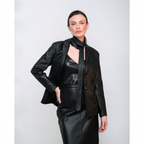 Blazer de Couro Feminino Pelica Vazada Ref.509