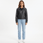Short Leather Bomber Jacket Ref 153