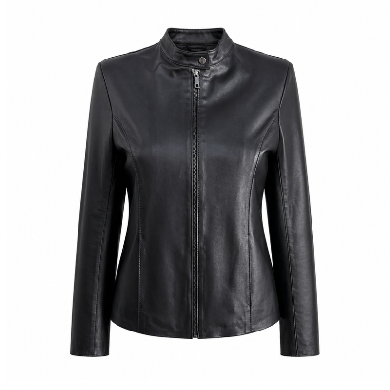 Chaqueta de cuero de motorista para mujer Chaqueta de cuero de motorista para mujer 185
