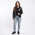 Jaqueta Feminina de Couro Clássica Ref 130
