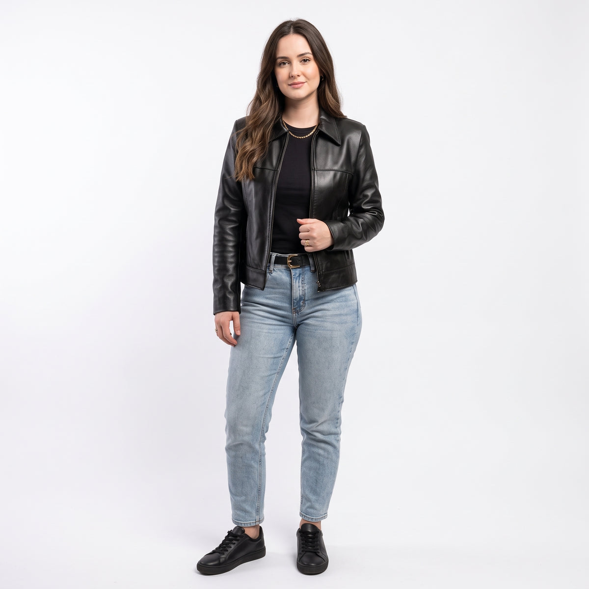 Jaqueta Feminina de Couro Clássica Ref 130