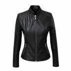 Jaqueta de couro biker feminina Jaqueta de Couro Feminina Biker 185