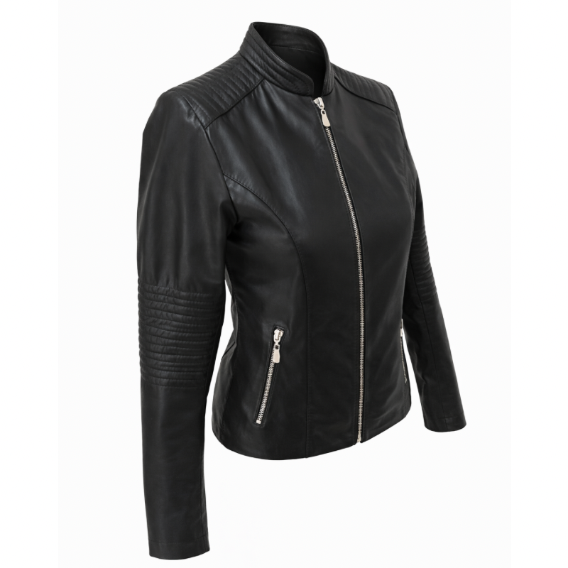 Jaqueta de couro biker feminina Jaqueta de Couro Feminina Biker 185