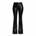 Calça Flare em Couro com Tecido Ref 404