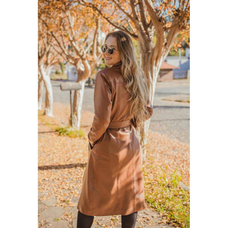 Sobretudo Feminino em Couro Havana Ref. 524