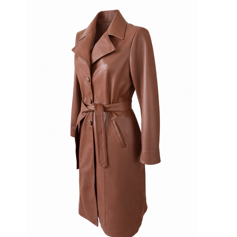 Sobretudo Feminino em Couro Havana Ref. 524