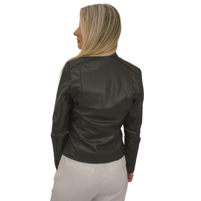 Jaqueta de couro biker feminina Jaqueta de Couro Feminina Biker 185