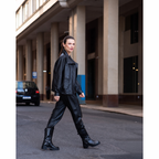 Jaqueta Bomber Couro Gola Alta Ref 922