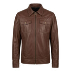 Jaqueta de Couro Masculina Slim Ref 788