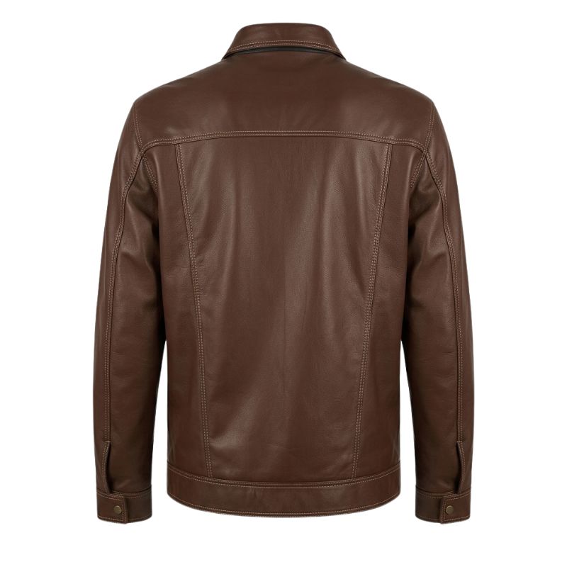 Jaqueta de Couro Masculina Slim Ref 788
