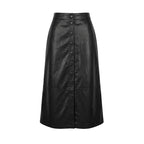 Saia Midi OMK Couro com Botões REF 337