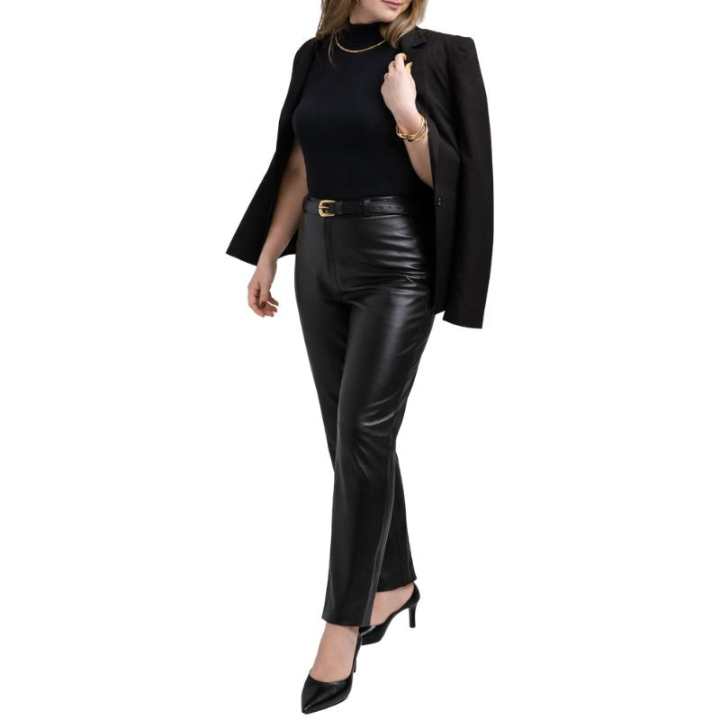 Calça Reta em Pelica Ref 403