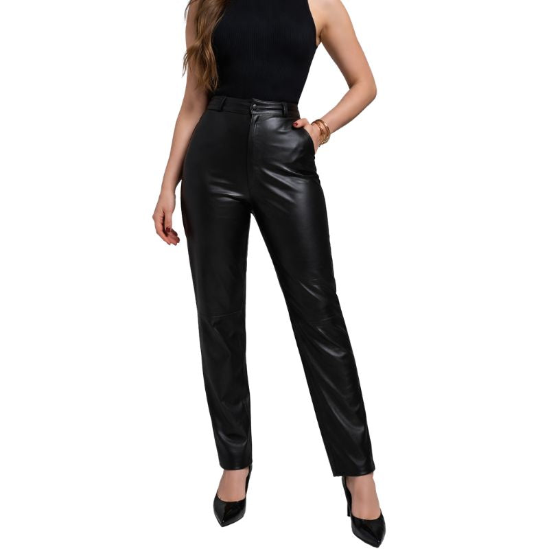 Calça Reta em Pelica Ref 403