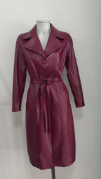 Abrigo Femenino de Cuero Color Borgoña Ref. 524