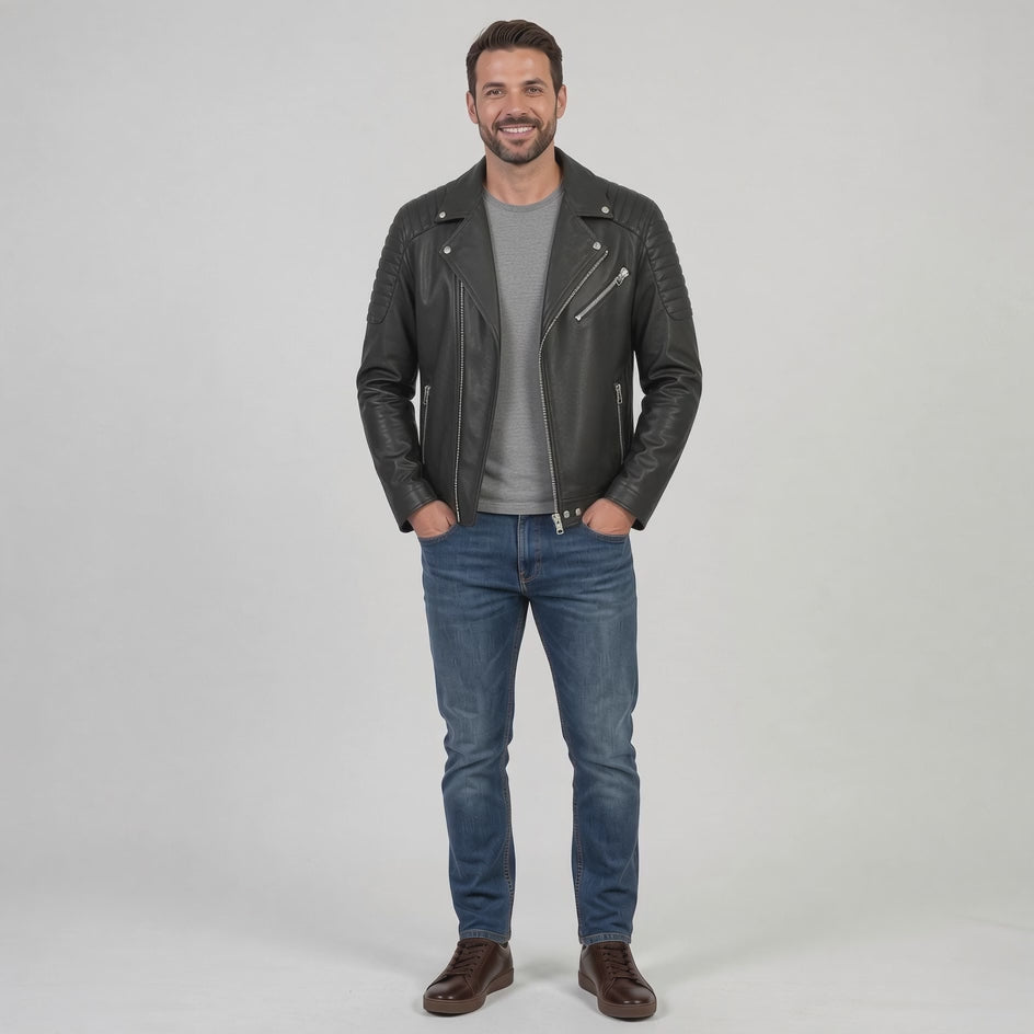 Jaqueta de Couro Masculina Perfecto Rider