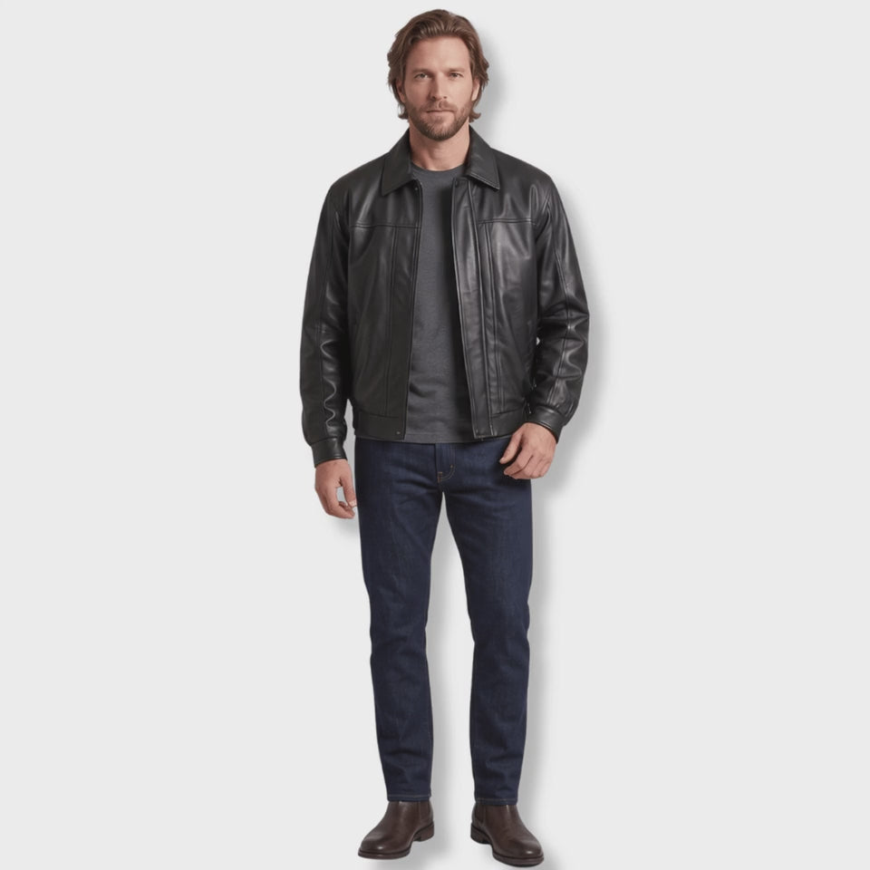 Men's Bomber Leather Jacket Ref.920