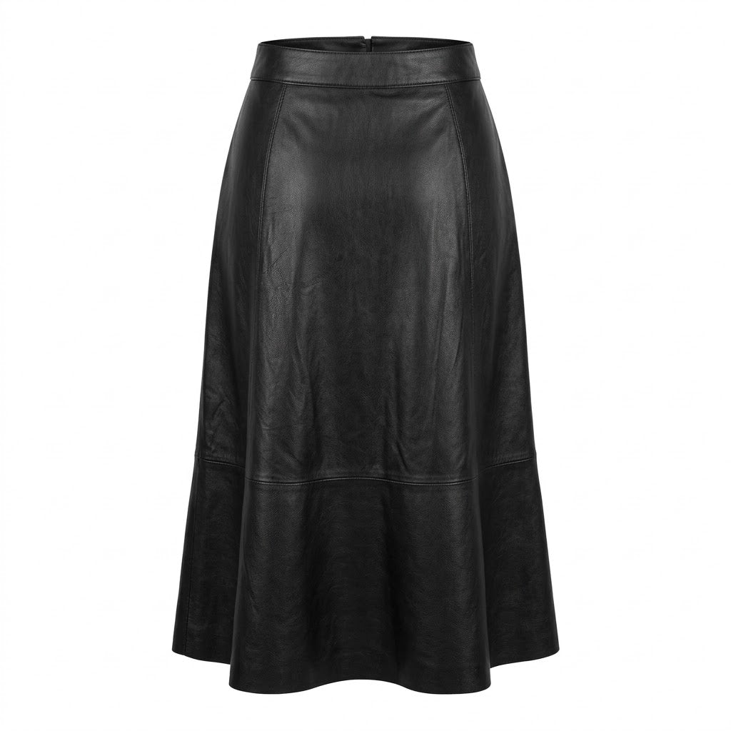 Saia Midi OMK Couro com Botões REF 337