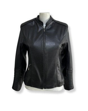 Jaqueta de couro biker feminina